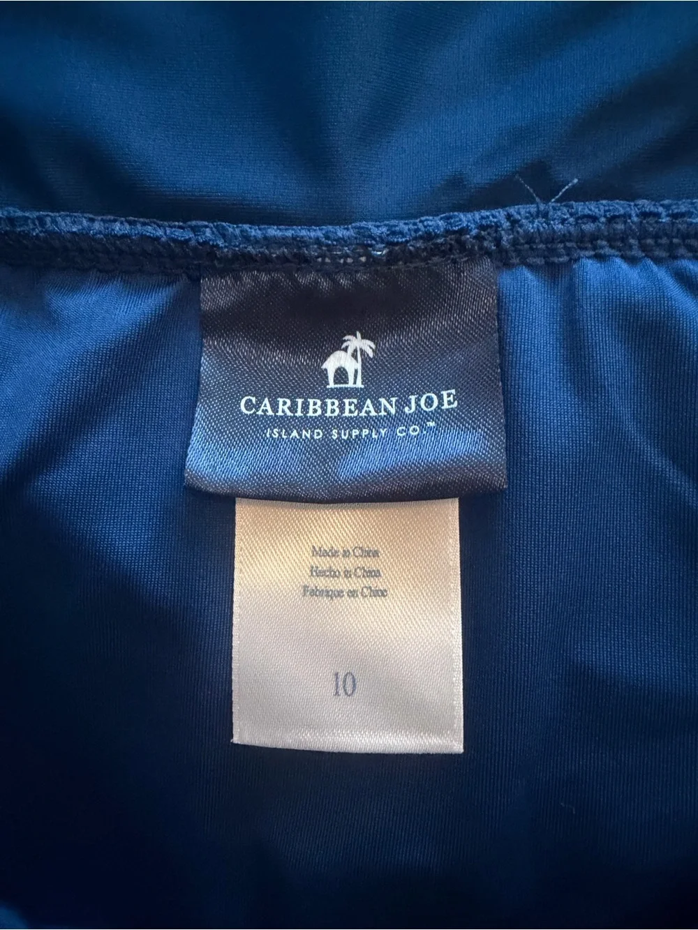 Caribbean Joe navy blue mini skirt cover up with built in shorts, size 10